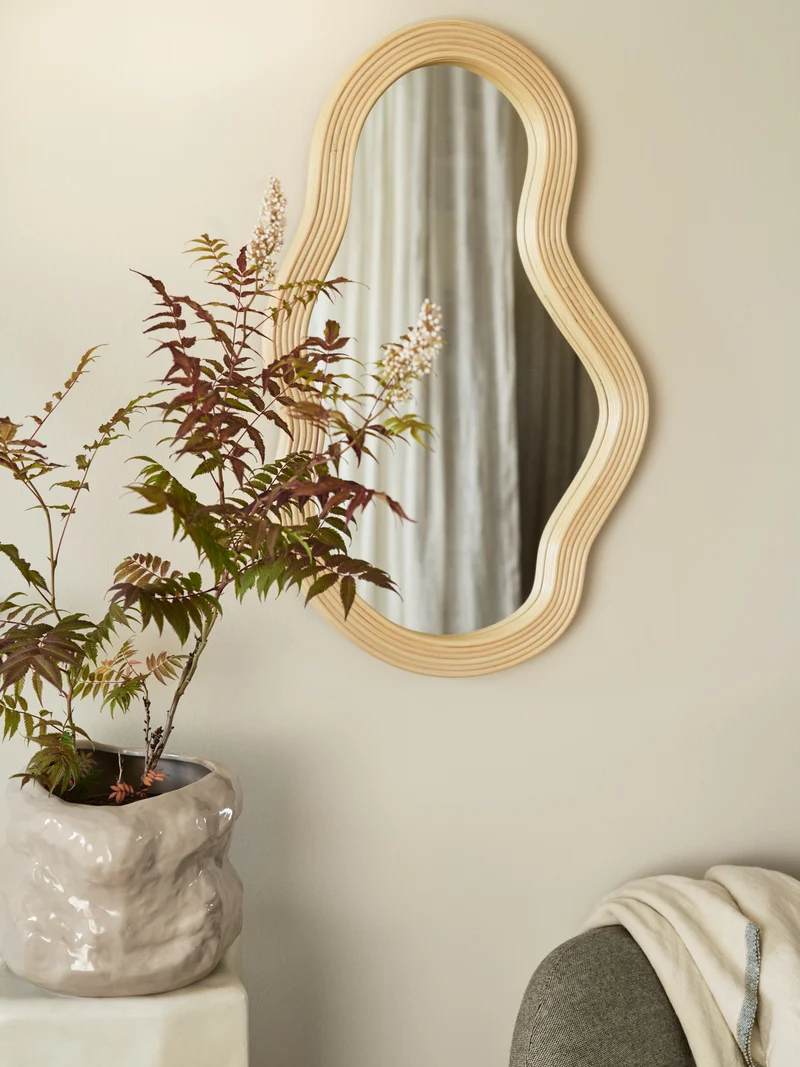 Pond Rattan Mirror - Medium - Natural