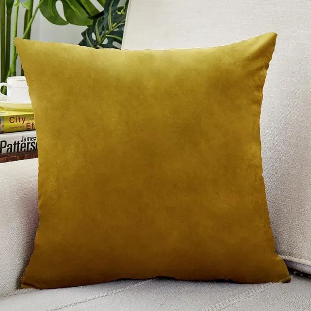Housse de Coussin Velours 45x45cm Champagne