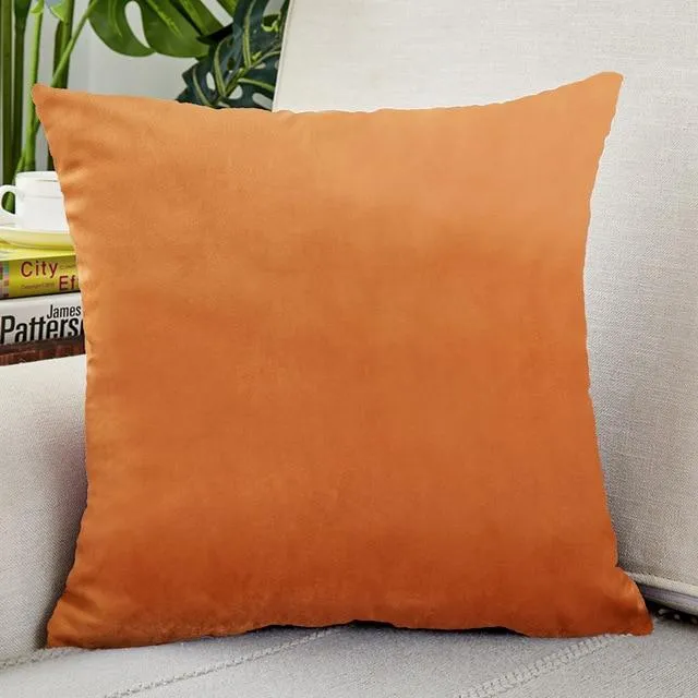 Housse de Coussin Velours 30x50cm Orange Pêche