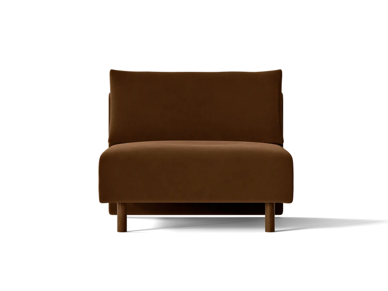 Dase Sofa Center - Rich Velvet - Soft Brown
