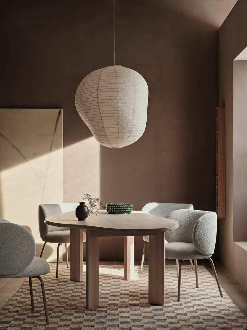 Rico Dining Chair - Cashmere - Soft Bouclé - Off-White/Sand