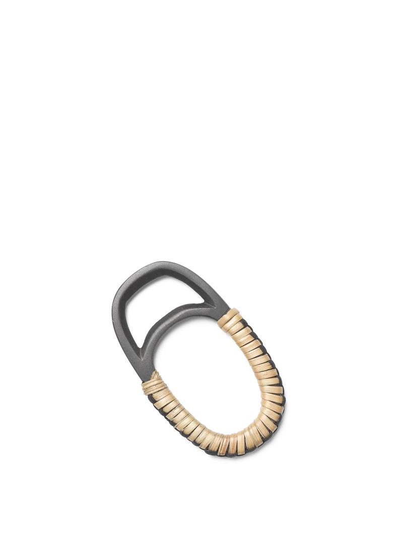 Weave Bottle Opener - Natural/Black Brass