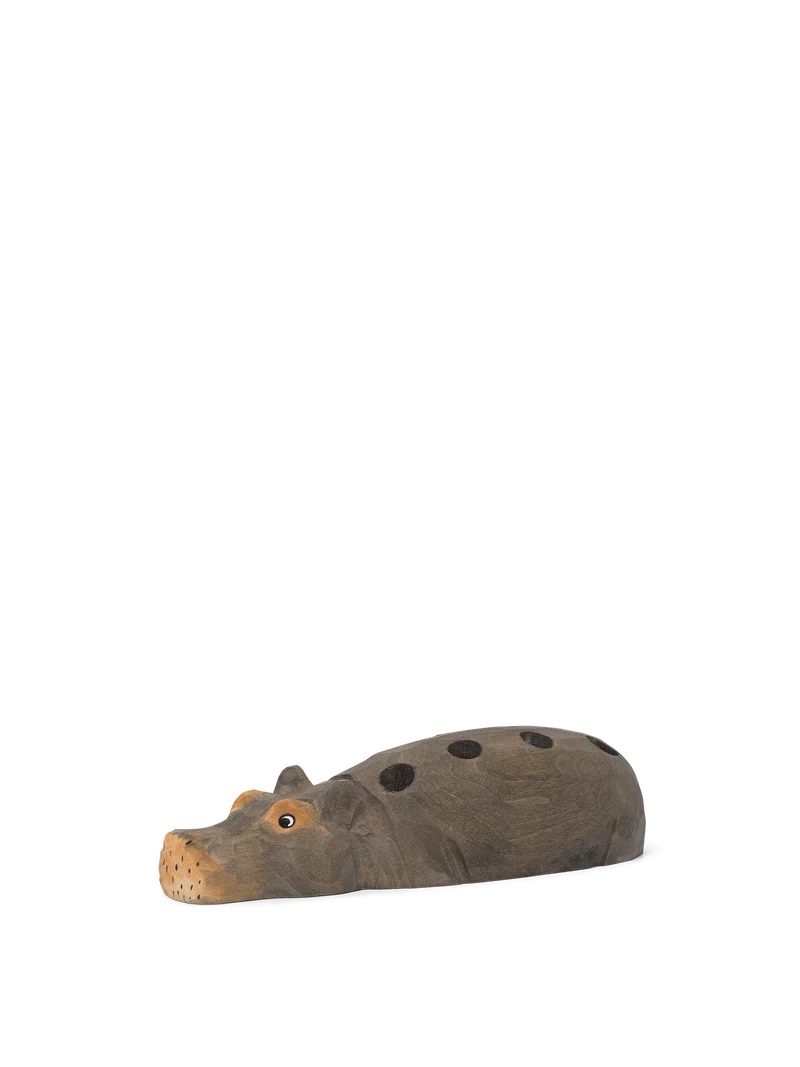 Hippo Hand-Carved Pencil Holder