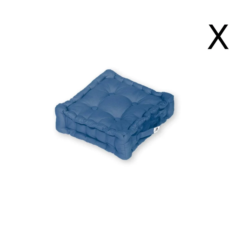 Lot de 2 Coussins de Sol 40x40 Bleu Pétrole - Épais 12cm & Poignée