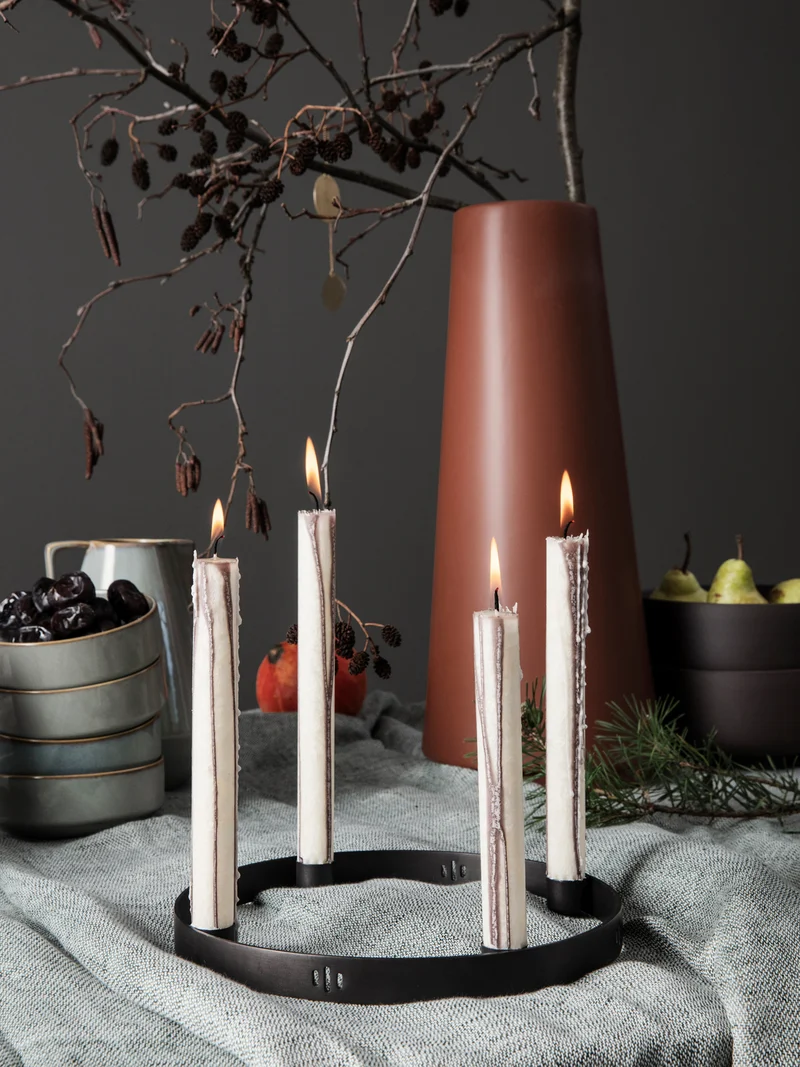 Candle Holder Circle - Small - Black Brass