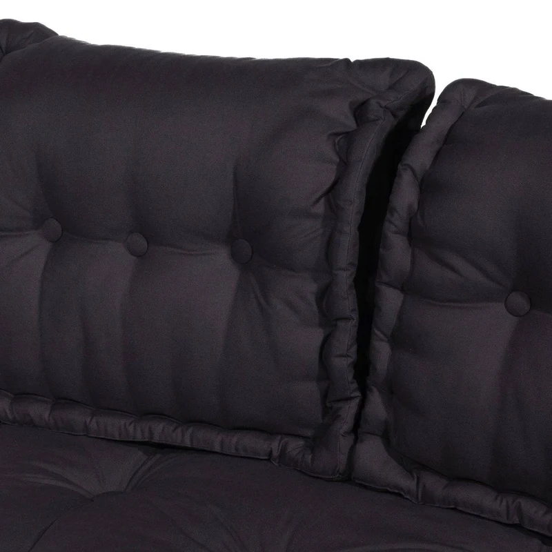 Kit Coussins Palette Europe 120x80 Gris Carbone - Assise XXL Épaisse 20cm (1 Assise + 2 Dossiers)