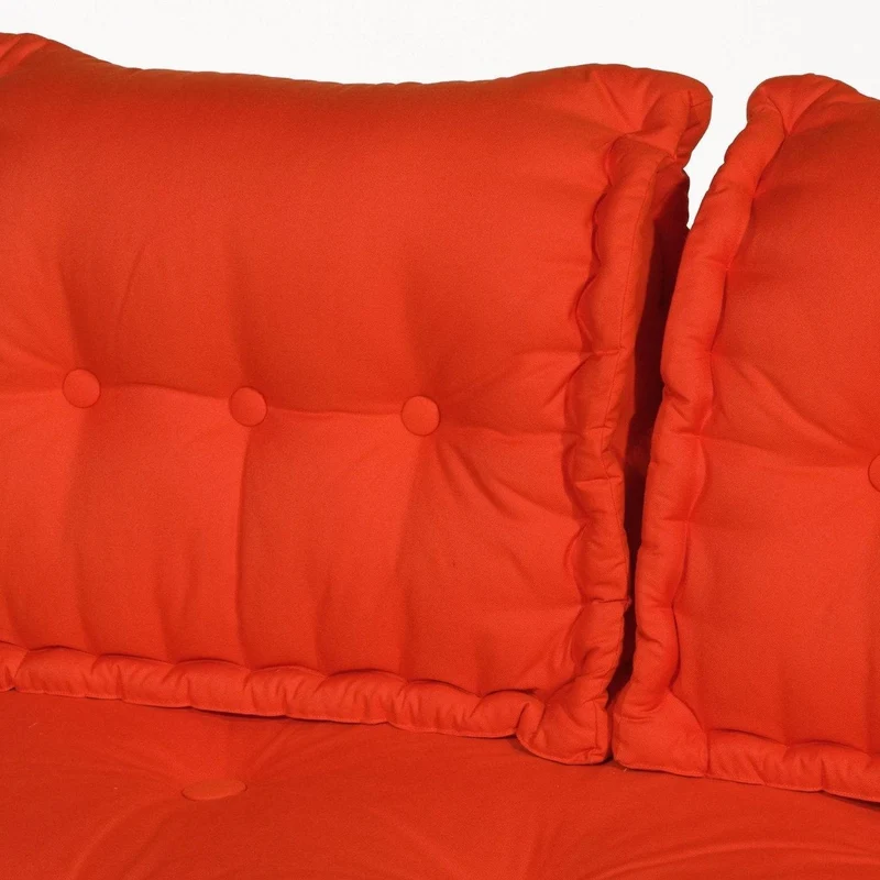 Kit Coussins Palette Europe 120x80 Orange - Assise XXL Épaisse 20cm (1 Assise + 2 Dossiers)