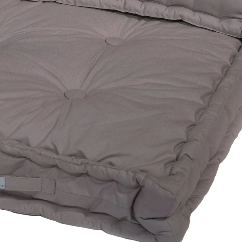 Kit Coussins Palette Europe 120x80 Gris Galet - Assise XXL Épaisse 20cm (1 Assise + 2 Dossiers)