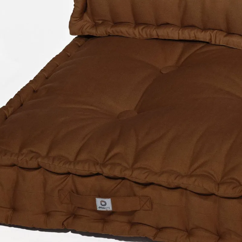 Kit Coussins Palette Europe 120x80 Rouille - Assise XXL Épaisse 20cm (1 Assise + 2 Dossiers)