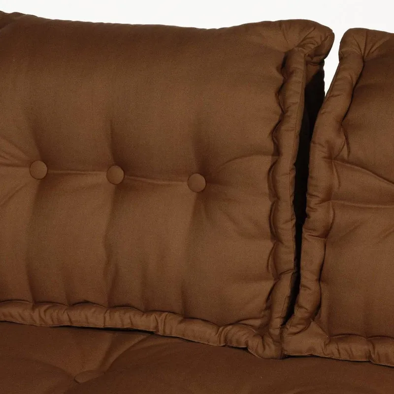 Kit Coussins Palette Europe 120x80 Rouille - Assise XXL Épaisse 20cm (1 Assise + 2 Dossiers)