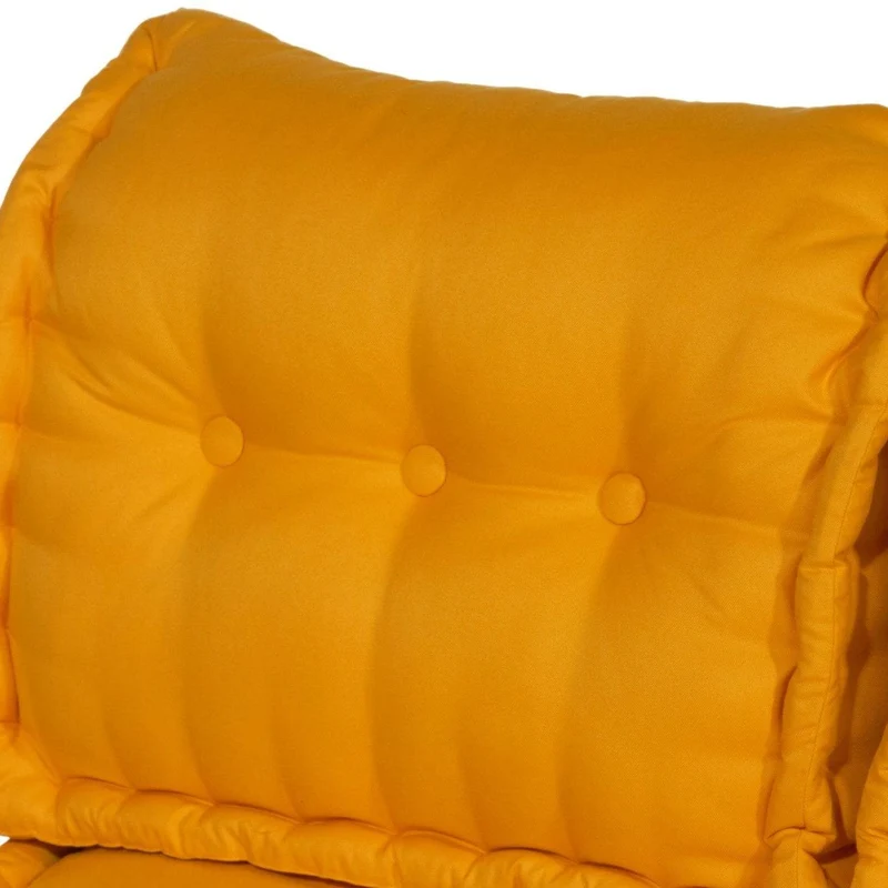 Kit Coussins Palette Europe 120x80 Jaune Miel - Assise XXL Épaisse 20cm (1 Assise + 2 Dossiers)