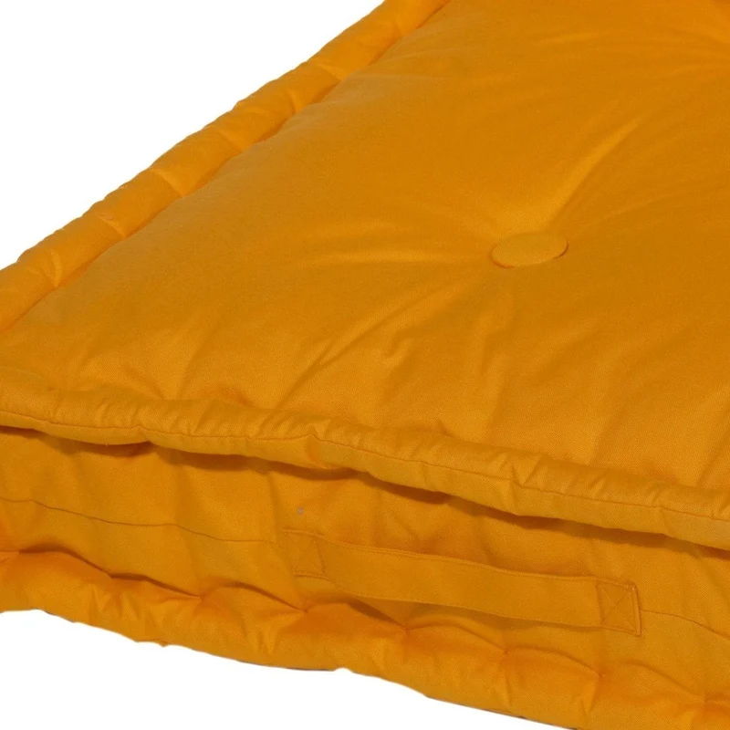 Kit Coussins Palette Europe 120x80 Jaune Miel - Assise XXL Épaisse 20cm (1 Assise + 2 Dossiers)