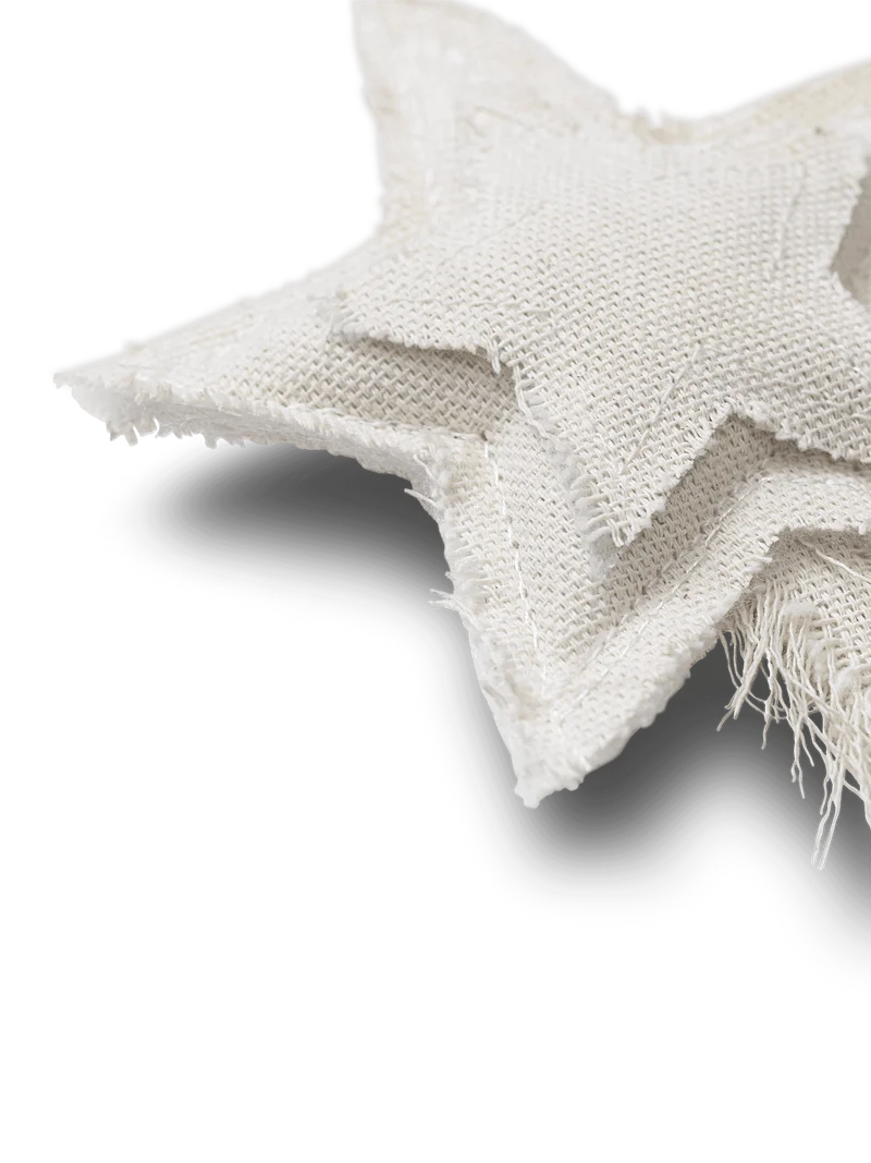 Vela Star Ornaments - Set of 4 - Natural