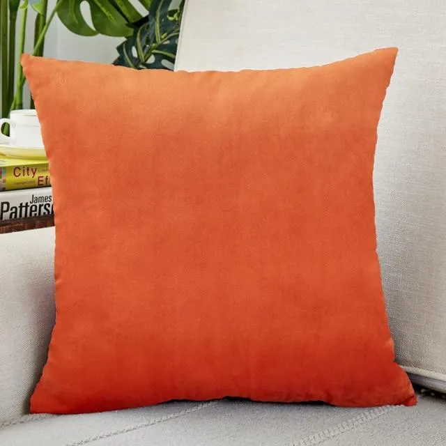 Housse de Coussin Velours 40x40cm Orange