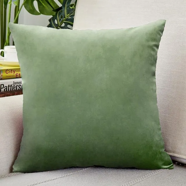 Housse de Coussin Velours 40x40cm Émeraude