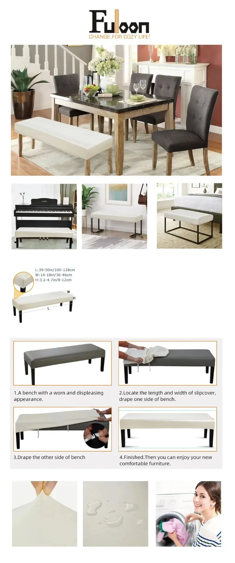 Housse Banquette Imperméable PU LUMINO