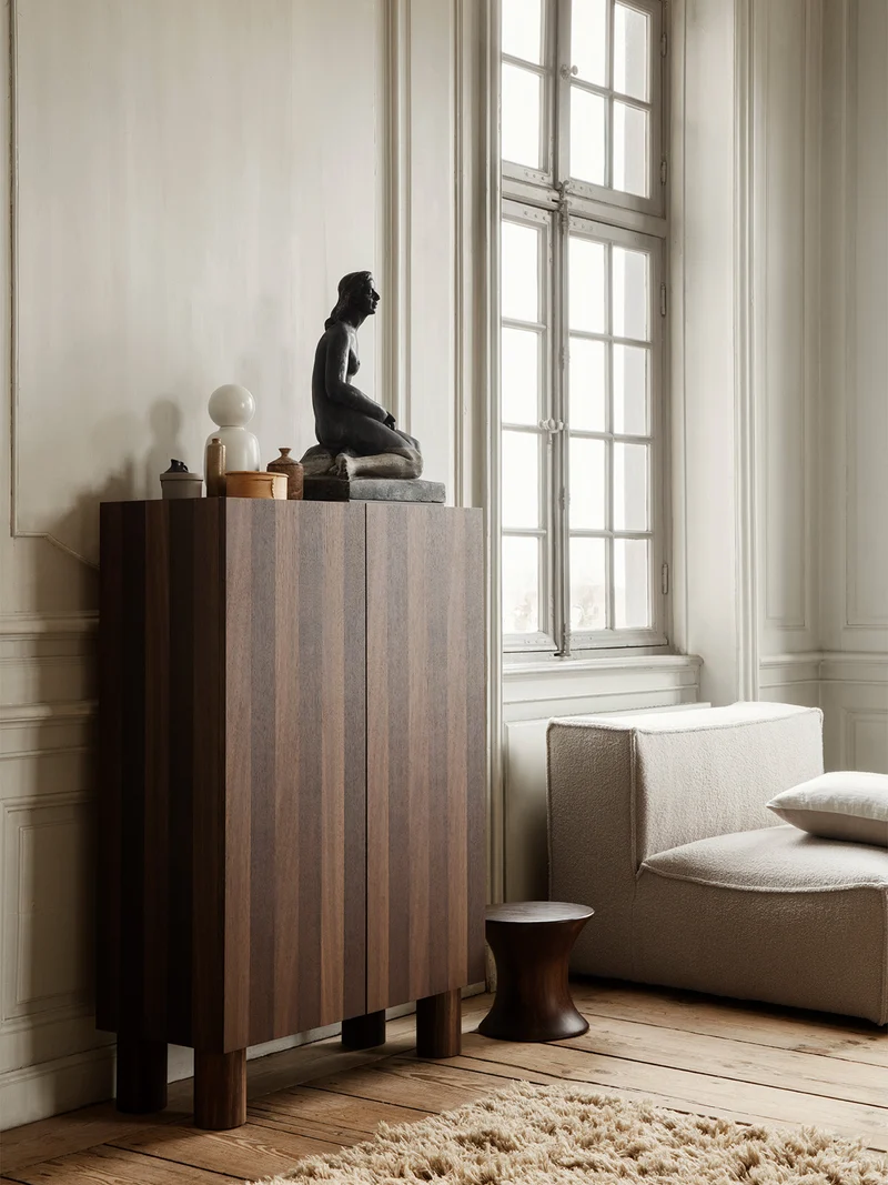 Post Storage Cabinet - Smoked Oak