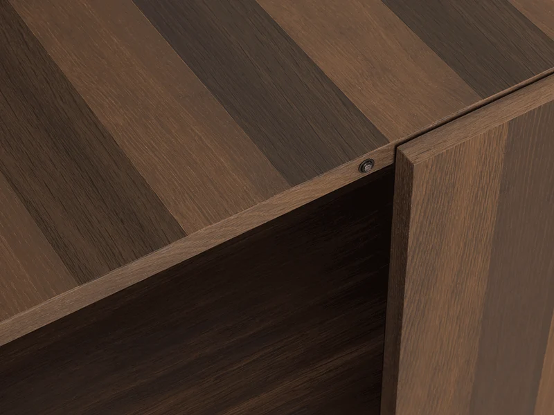 Post Storage Cabinet - Smoked Oak