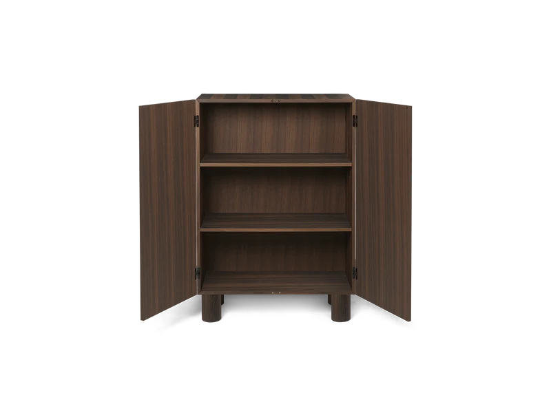 Post Storage Cabinet - Smoked Oak
