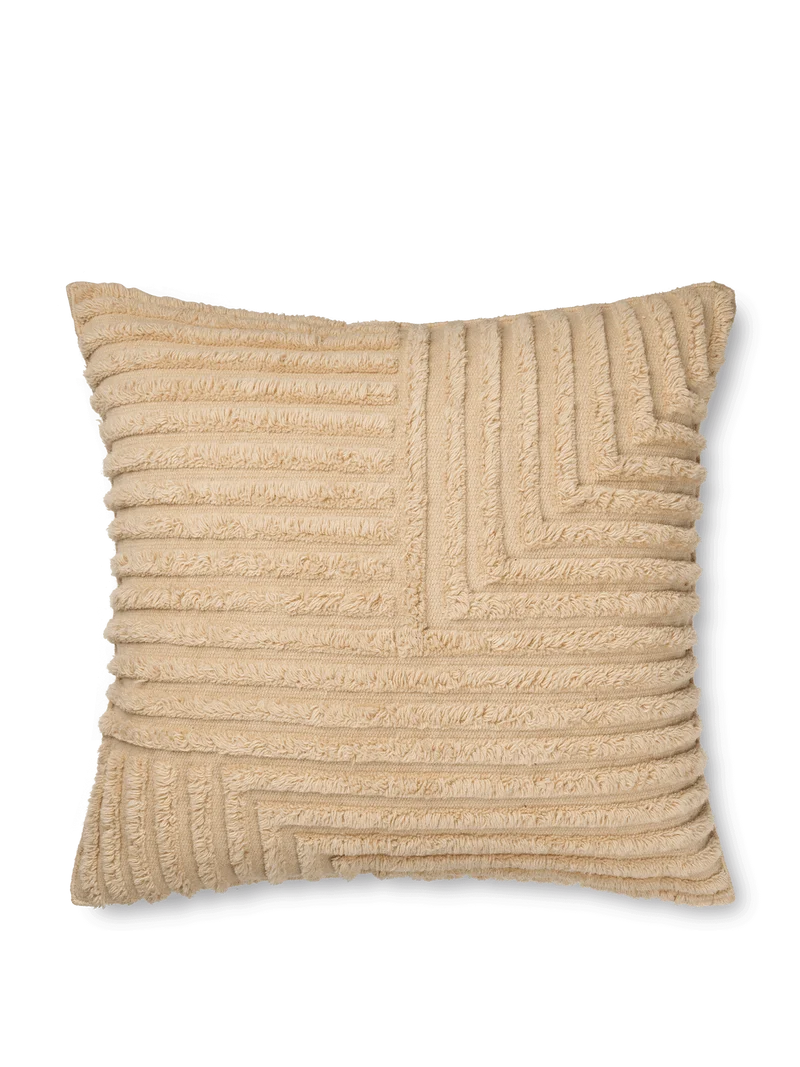 Crease Wool Cushion - Large - Light Sand