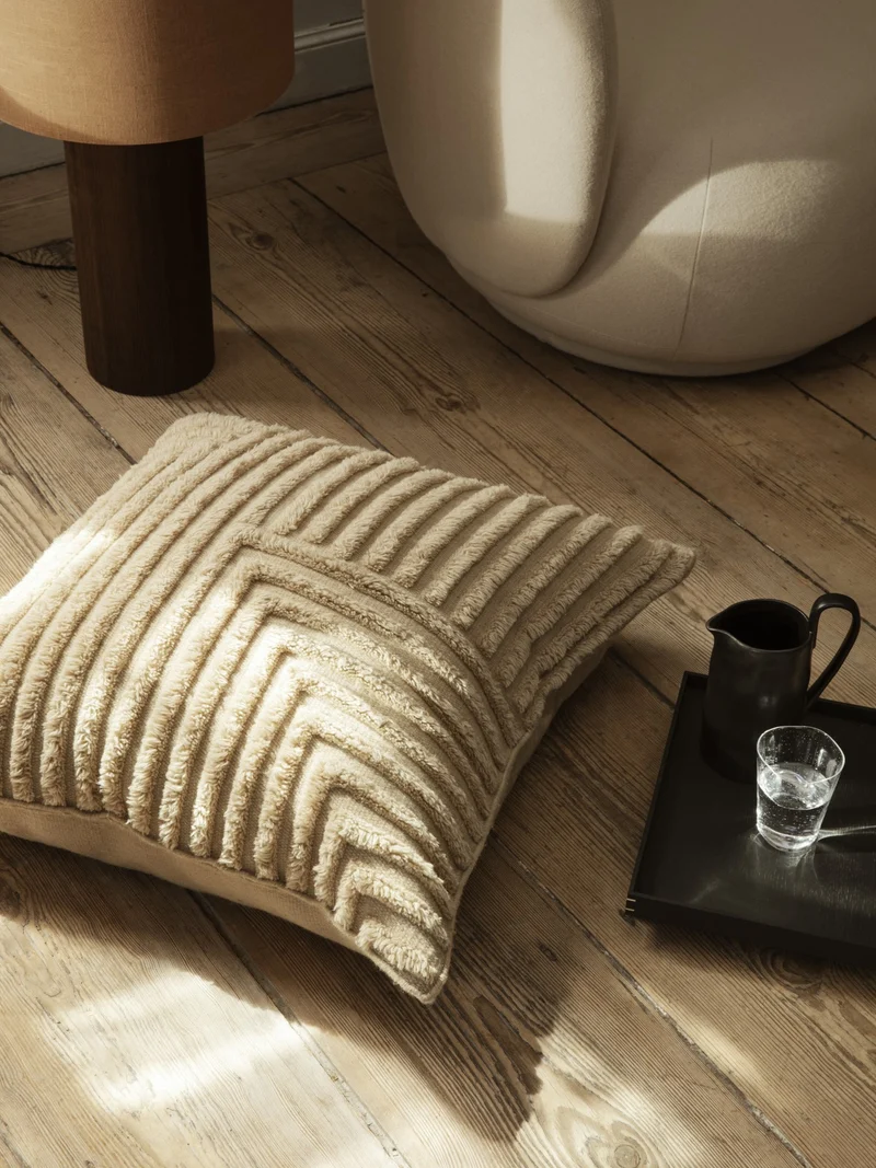 Crease Wool Cushion - Large - Light Sand