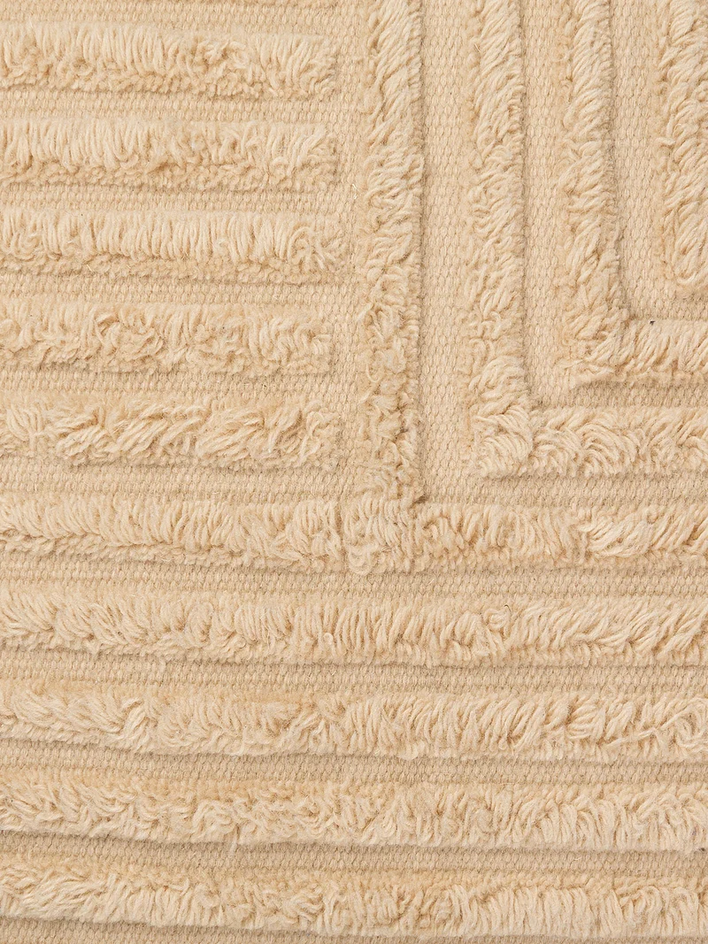 Crease Wool Cushion - Large - Light Sand