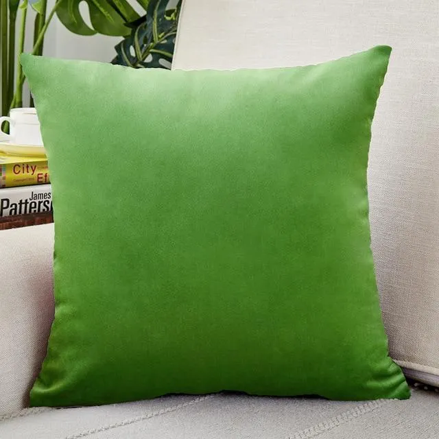 Housse de Coussin Velours 40x40cm Vert