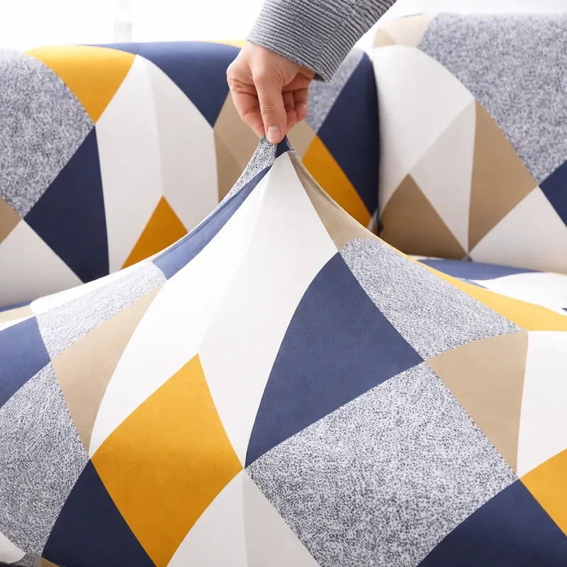 Motif Hexagone - Housse de Canapé Extensible