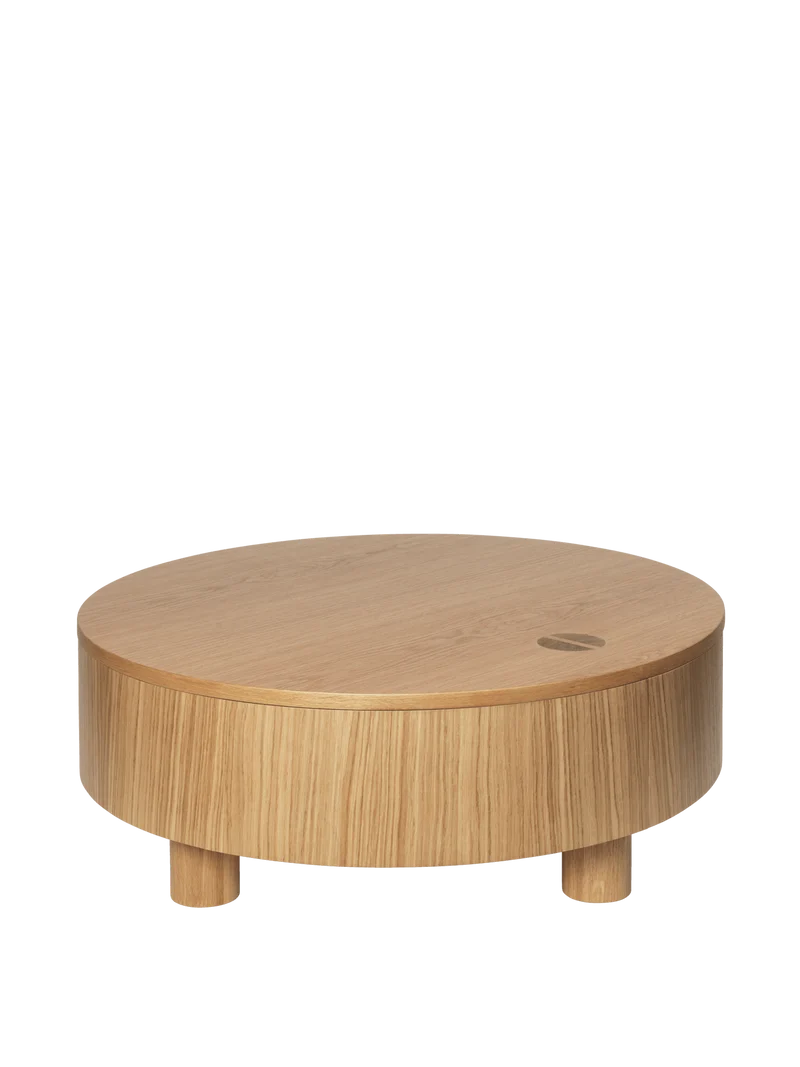 Olles Storage Table - Ø80 - Natural Oak Veneer
