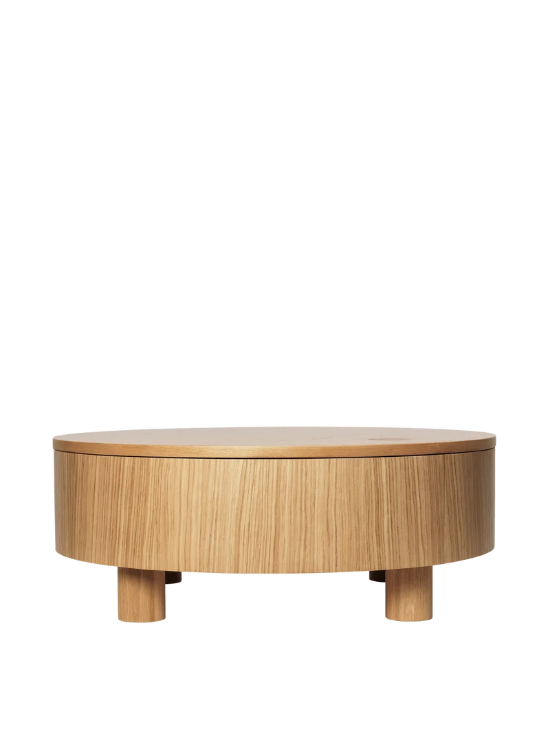 Olles Storage Table - Ø80 - Natural Oak Veneer