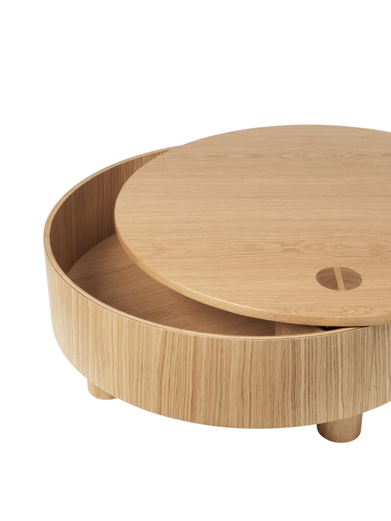 Olles Storage Table - Ø80 - Natural Oak Veneer