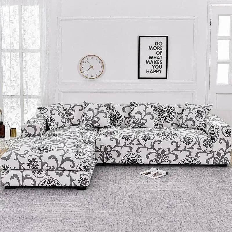 Motif Swertia - Housse de Canapé d’Angle Extensible