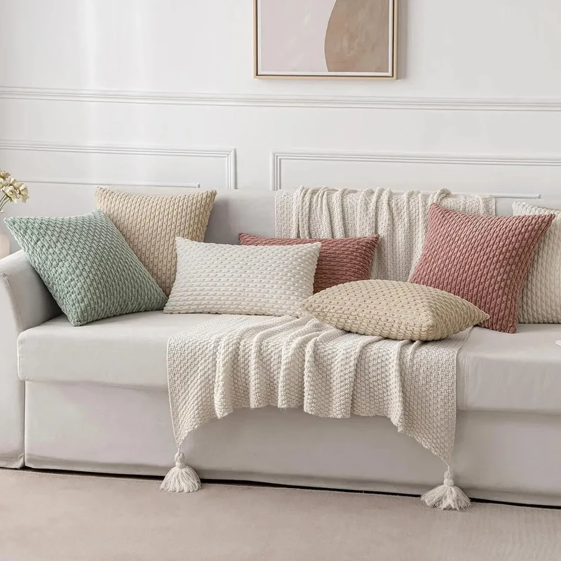 Housse de Coussin Velours Côtelé STRIPEO
