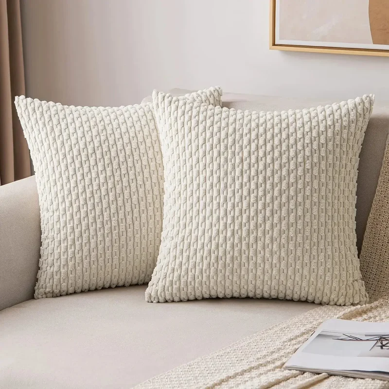 Housse de Coussin Velours Côtelé STRIPEO