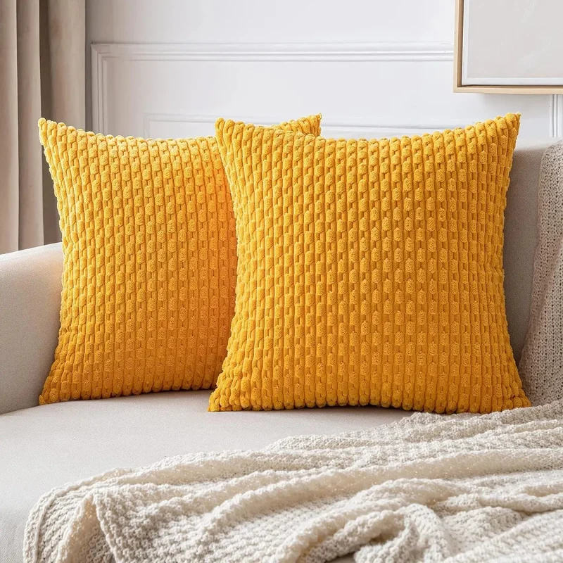 Housse de Coussin Velours Côtelé STRIPEO