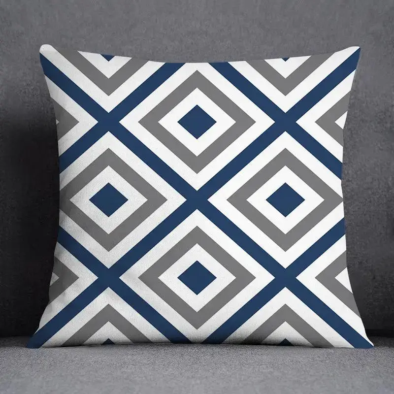 Taie d'Oreiller Géométrique Polyester BLUENO