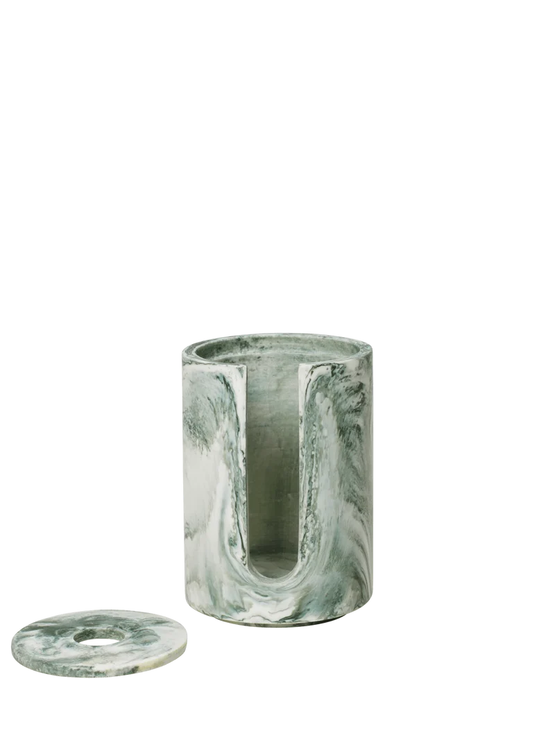 Mist Cotton Pad Holder - Emerald Off-White