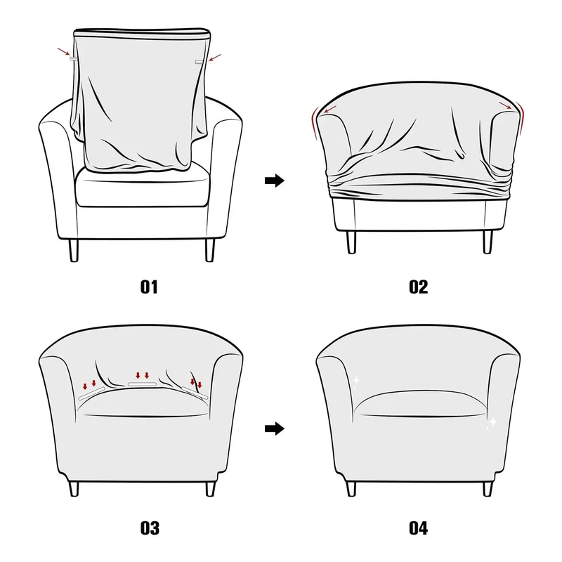 Housse Fauteuil Club Velours Anti-Gliss COVIA