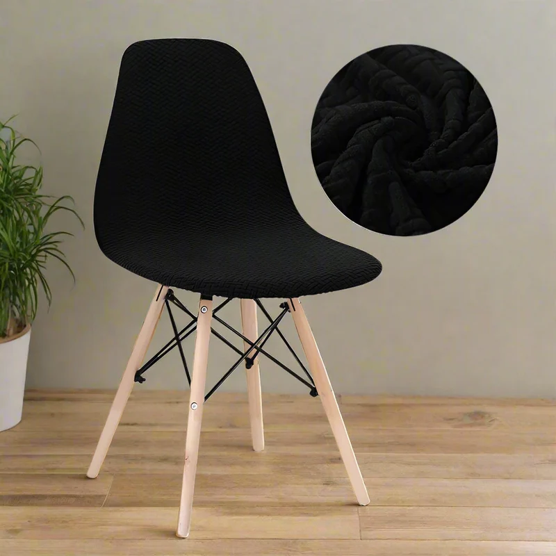 Housse de Chaise Scandinave Extensible Noir - Décoration Élégante et protection Optimale