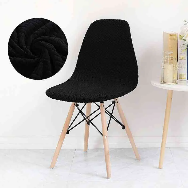 Housse de Chaise Scandinave Extensible Noir - Décoration Élégante et protection Optimale