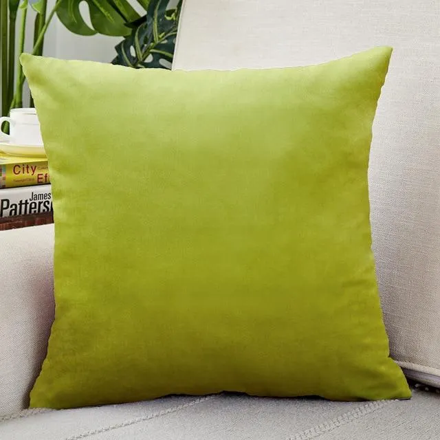 Housse de Coussin Velours 45x45cm Vert Pomme