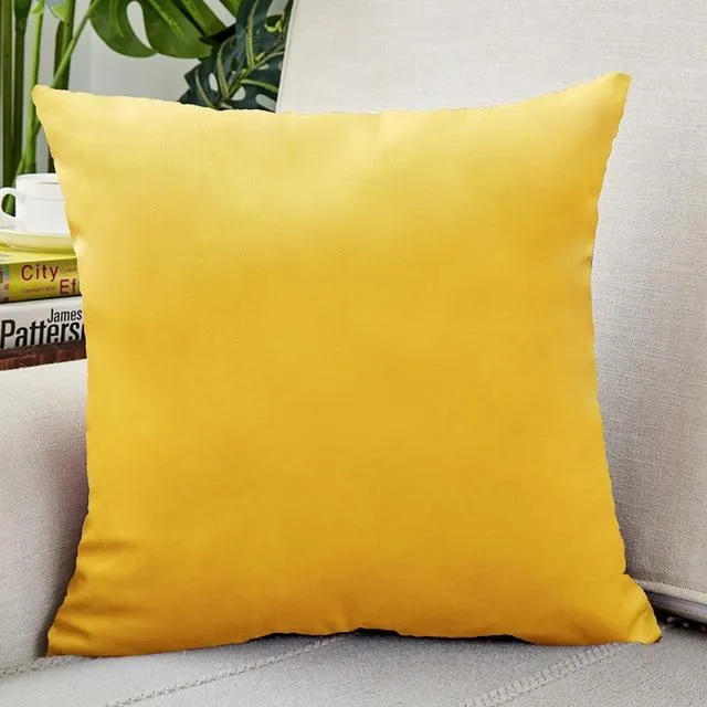 Housse de Coussin Velours 45x45cm Jaune