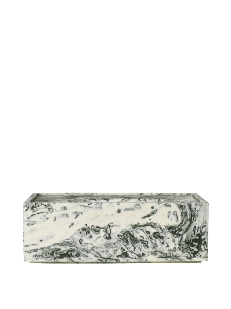 Mist Tissue Box - Emerald Off-White