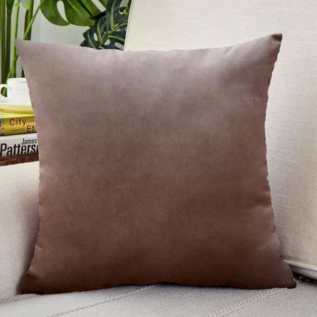 Housse de Coussin Velours 45x45cm Chocolat