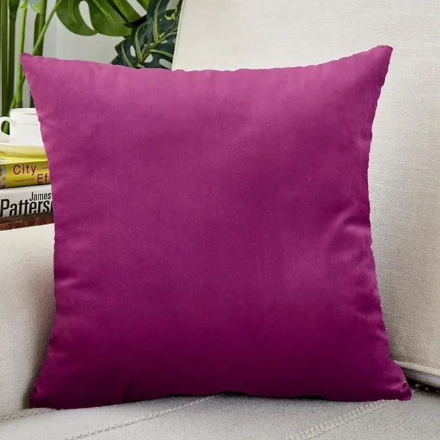 Housse de Coussin Velours 45x45cm Rose Fuchsia