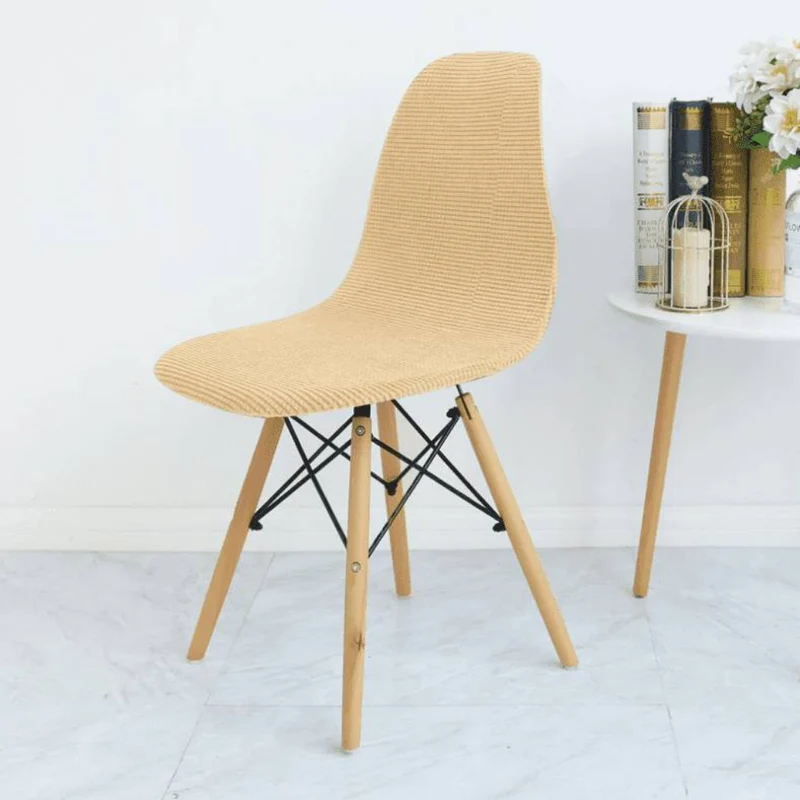 Housse de Chaise Scandinave Universelle Beige - Housse Lavable et Confortable