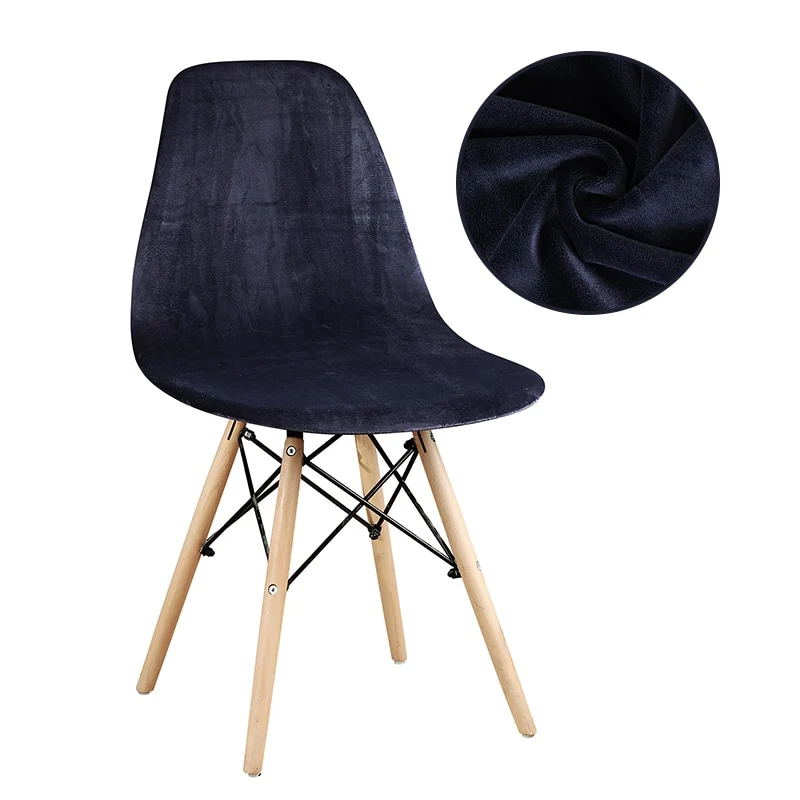 Housse de Chaise Scandinave Velours Bleu Marine - Élégance & Confort Intemporel
