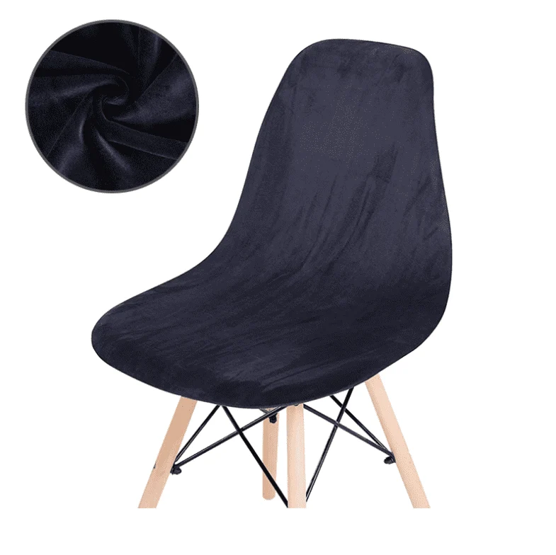 Housse de Chaise Scandinave Velours Bleu Marine - Élégance & Confort Intemporel