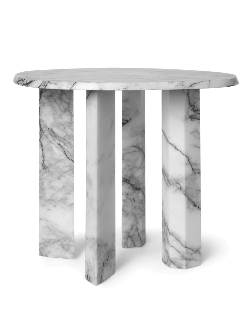 Taula Side Table - White/Charcoal
