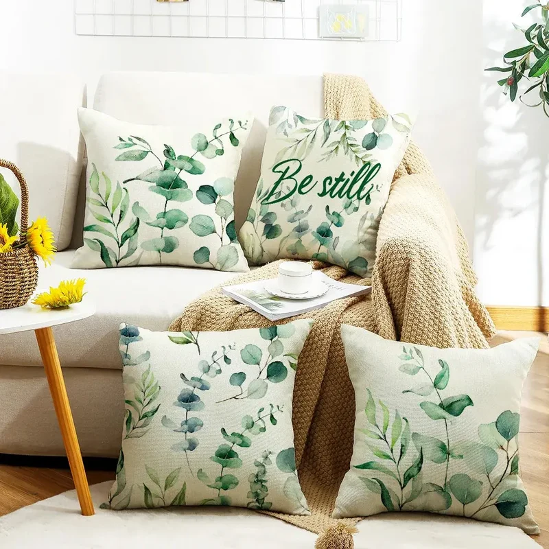 Taie d'Oreiller Polyester Imprimée Eucalypto